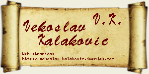 Vekoslav Kalaković vizit kartica